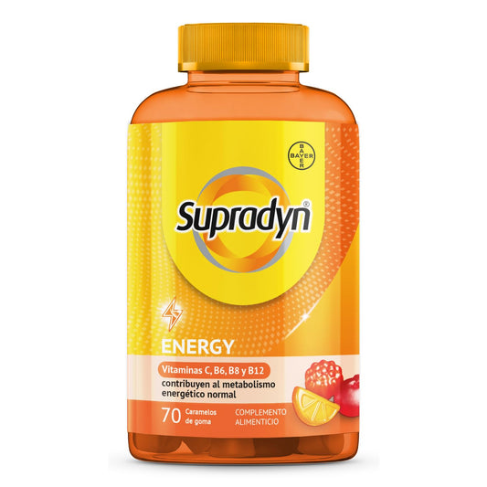 Supradyn Energy Gummies Multivitaminas con vitaminas A, C, D, E, B6, B12, biotina más coenzima Q10 - Multivitamínico para hombre y mujer - 70 caramelos de goma