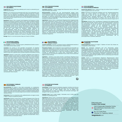 Multivitaminas y Minerales, 400 Comprimidos Veganos, 27 Vitaminas y Minerales - Vitamina C, Vitamina B, D, E, Magnesio, Zinc, Calcio, Hierro y Más, Para +1 de Año, Sabor Menta