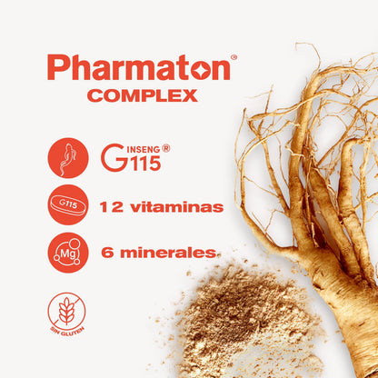 Pharmaton Complex - Multivitamínico con Ginseng G115-100 Comprimidos - Energía Física y Mental - Vitaminas para el cansancio